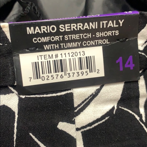 New! Mario Serrani Black White Print Shorts Sz. 14 - Picture 8 of 10